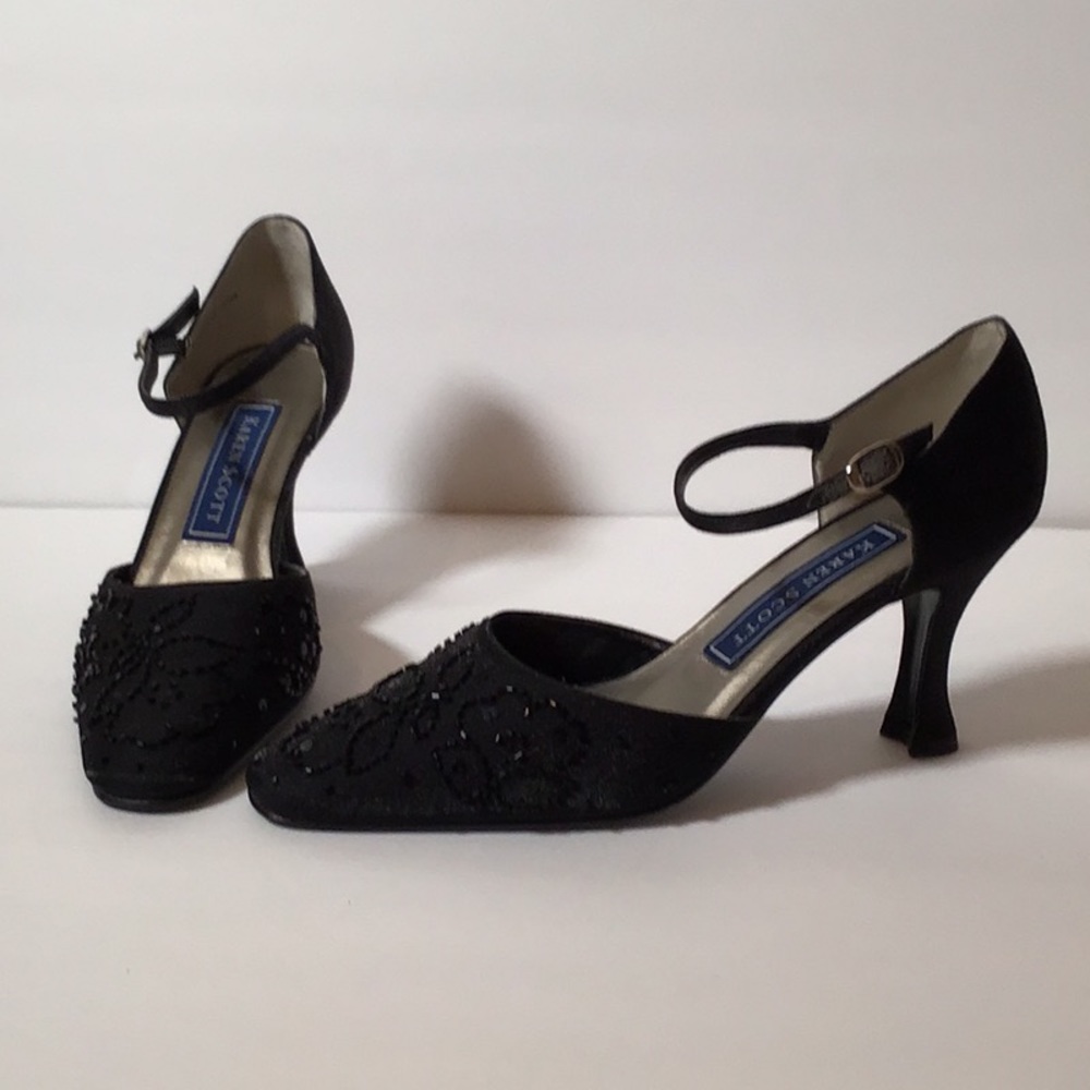 Black beaded Karen Scott high heels